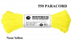 Virvutė 550 Paracord 30 m Neon Yellow