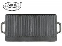 MFH Griddle, Cast Iron, 2 handles, ca. 50 x 23 x 1,5 cm