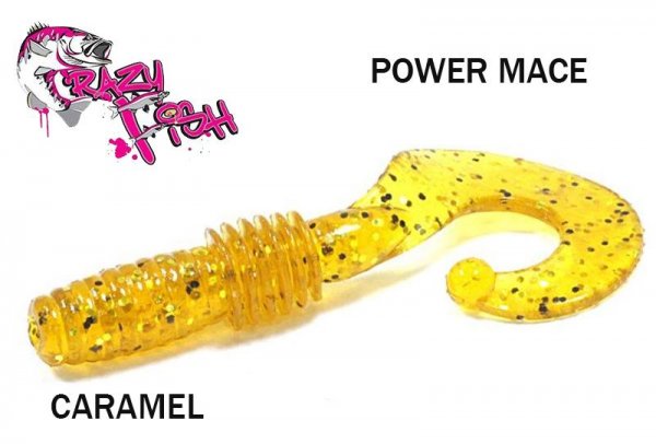 Твистер Crazy Fish Power Mace CARAMEL 4 см