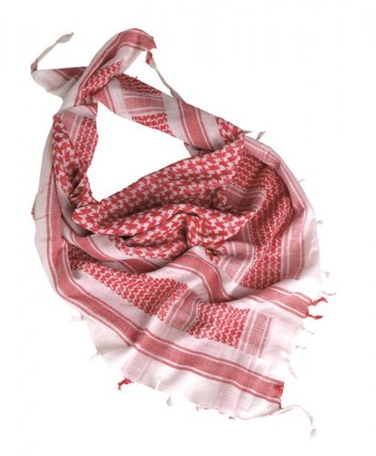 Shemagh head wrap white/red