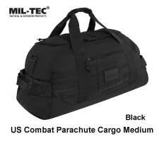Mil-tec US Combat Parachute Cargo Bag Black Medium 54 L