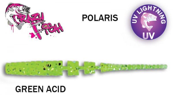 Guminukas aromatizuotas Crazy fish Polaris 5.4 cm GREEN ACID [01-17-54-54]