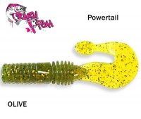 Guminukas aromatizuotas Crazy Fish Powertail Olive 7cm