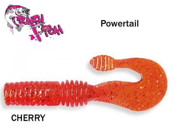 Guminukas aromatizuotas Crazy Fish Powertail CHERRY 7cm [04-4-7-4]