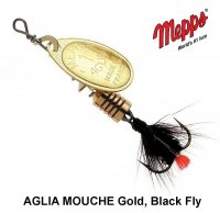 Блесна Вертушка Mepps AGLIA MOUCHE Gold, Black Fly
