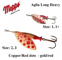 Sukriukė Mepps Aglia Long Heavy Copper/Red Dots-Gold/Red