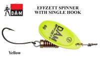 DAM Effzett spinner with single hook Yellow