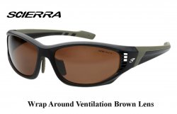 Scierra Wrap Around Ventilation Sunglasses Brown Lens
