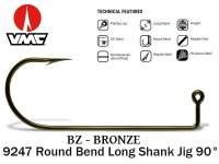VMC Round Bend Long Shank jig hook 9247BZ Bronze