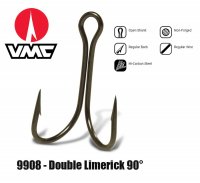 Dvišakis kabliukas VMC 9908BZ Double Limerick 90° Bronze