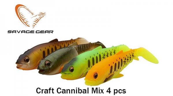 Savage Gear Craft Cannibal Paddletail Dark Water Mix 4Pcs.
