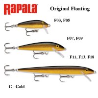 Vobleris Rapala Original Floating G - Gold