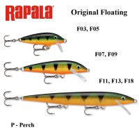 Vobleris Rapala Original Floating P - Perch