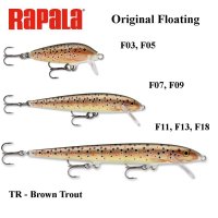 Vobleris Rapala Original Floating TR - Brown Trout