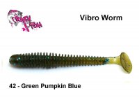 Силиконовая приманка Crazy Fish Vibro Worm Green Pumpkin Blue