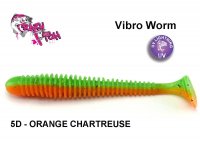 Softbait Crazy Fish Vibro Worm Orange Chartreuse