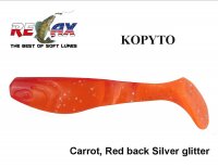 Relax soft lures Kopyto S171 Carrot, Red back Silver glitter