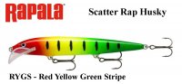 Vobleris Rapala Scatter Rap Husky RYGS - Red Yellow Green Stripe