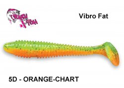 Silikoninis masalas Crazy Fish Vibro Fat 6.8' 17 cm Orange Chart
