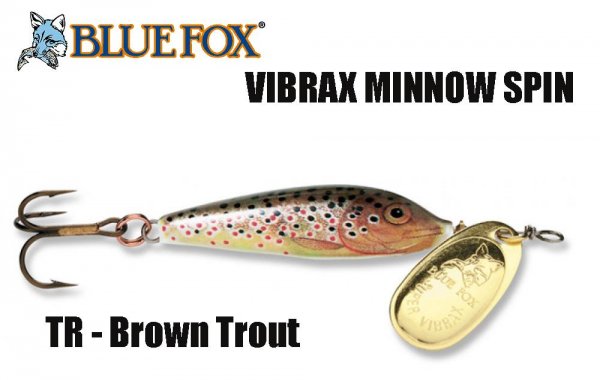 Sukriukė Blue Fox Minnow Spin Vibrax Brown Trout